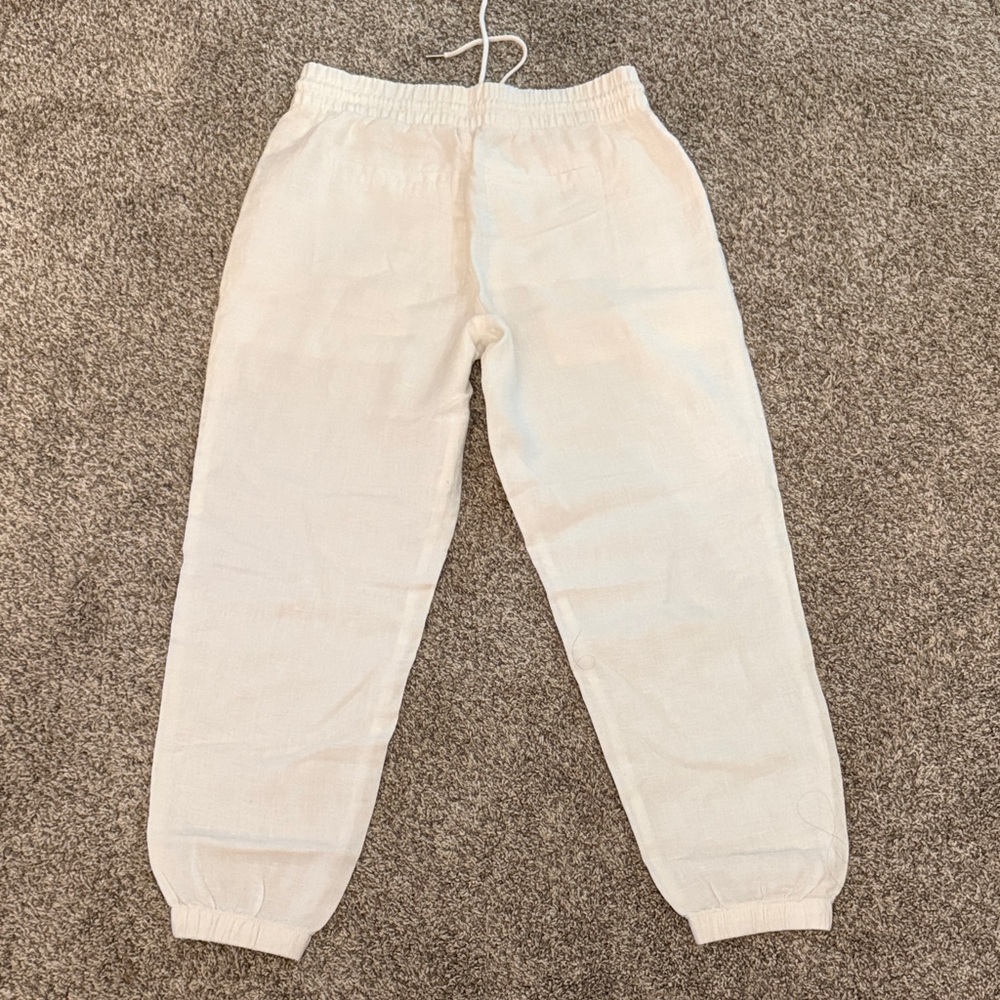 Athleta White Linen Joggers - Picture 4 of 4